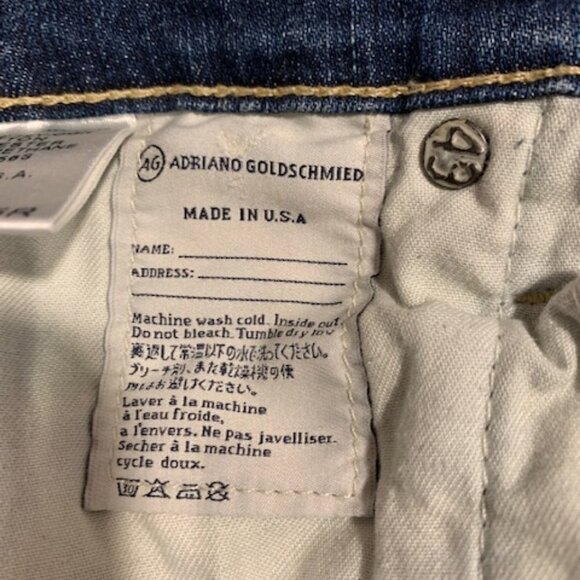 Adriano Goldschmied  Cigarette Crop South Gate Skinny Jeans Blue Wash Size 25R - Picture 10 of 12